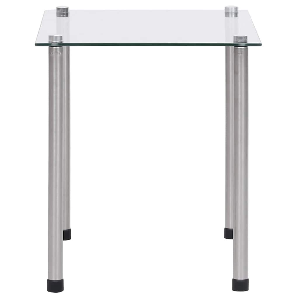 vidaXL Nesting Table | Set of 3 | Transparent | Tempered glass, stainless steel 4