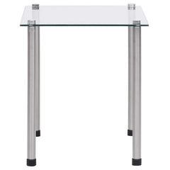 vidaXL Nesting Table | Set of 3 | Transparent | Tempered glass, stainless steel 4
