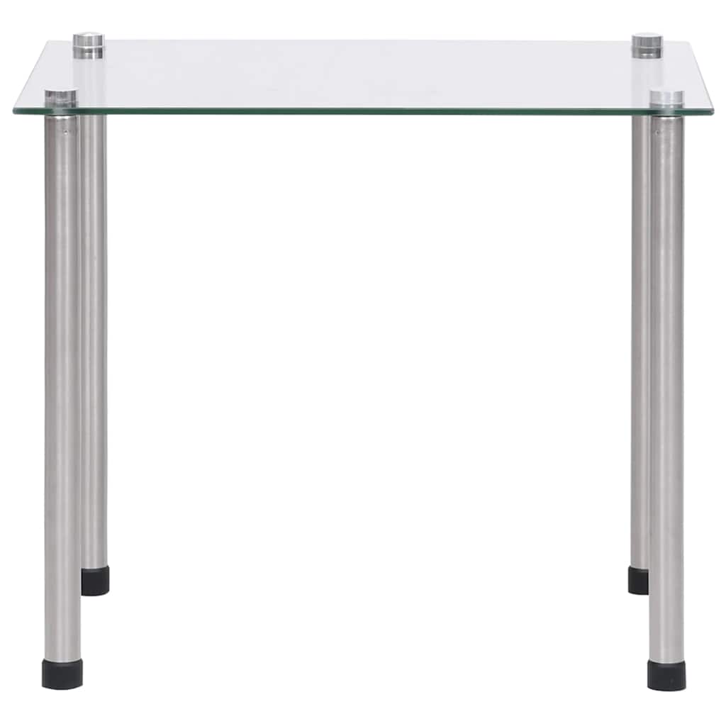 vidaXL Nesting Table | Set of 3 | Transparent | Tempered glass, stainless steel 5