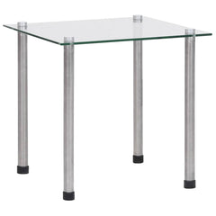 vidaXL Nesting Table | Set of 3 | Transparent | Tempered glass, stainless steel 6