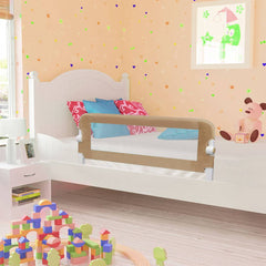 vidaXL Toddler Safety Bed Rail Taupe 120x42 cm Polyester 1