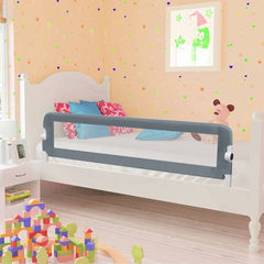 vidaXL Toddler Safety Bed Rail Grey 120x42 cm Polyester 1
