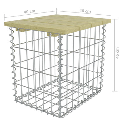 Garden Footstool 40x40x45 cm Galvanised Steel Pinewood