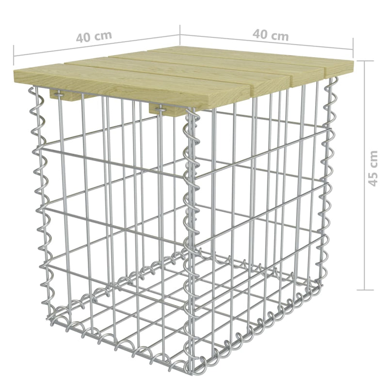 Garden Footstool 40x40x45 cm Galvanised Steel Pinewood