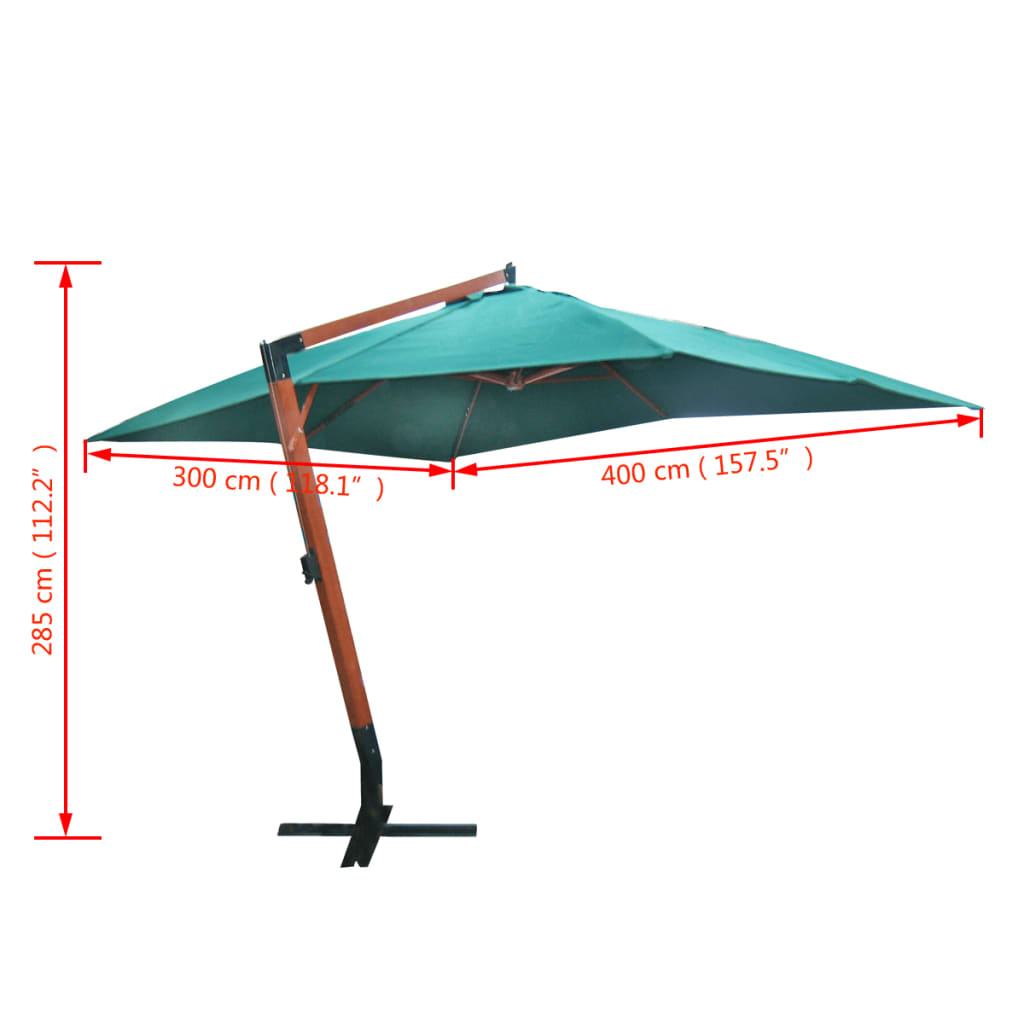 vidaXL Floating Garden Parasol | Green | Polyester | Large | Height-Adjustable 5