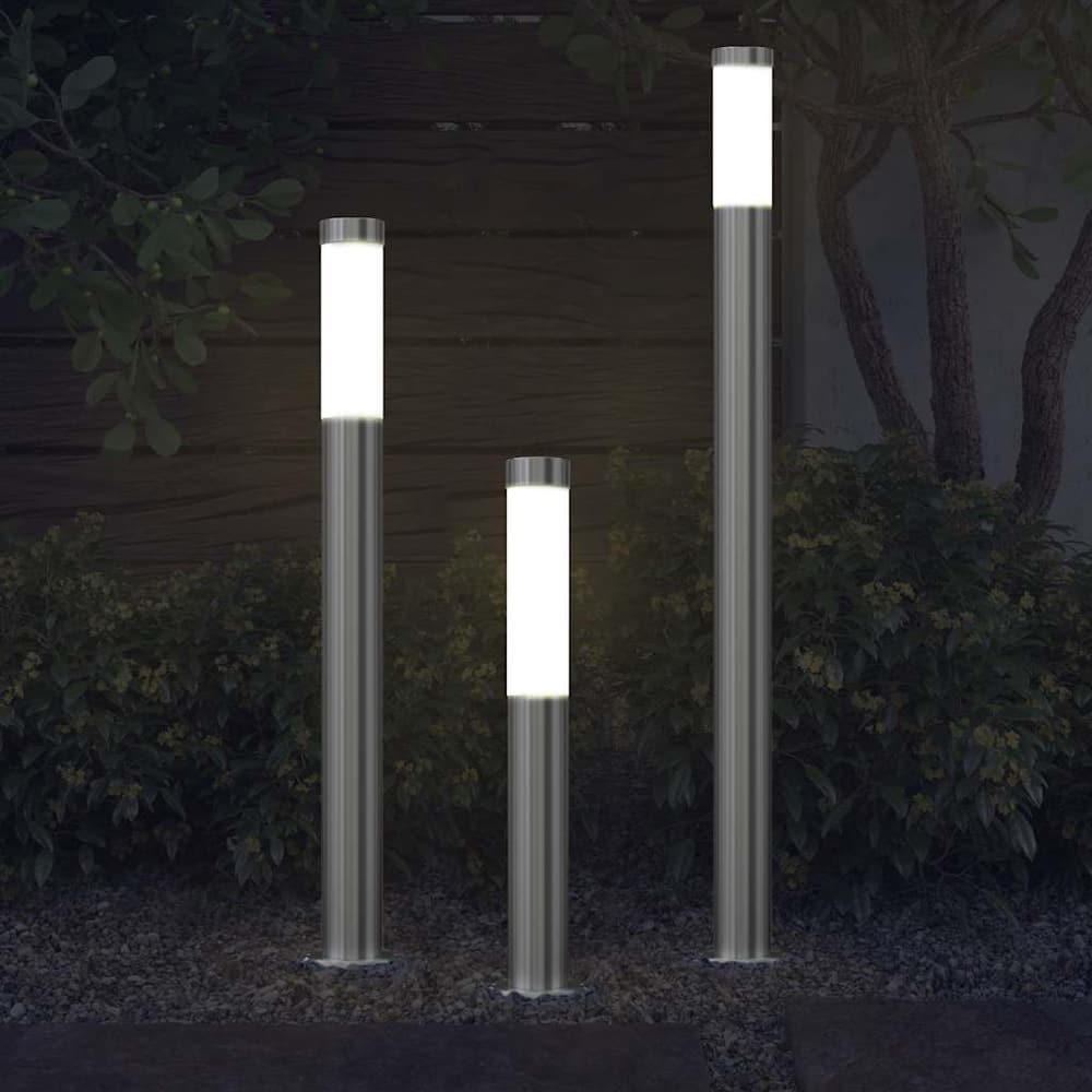 40374 vidaXL Garden Lamp Set 3-piece Waterproof Stainless Steel 4