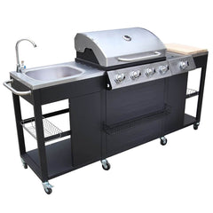 vidaXL Outdoor Kitchen Barbecue Montana 4 Burners 2