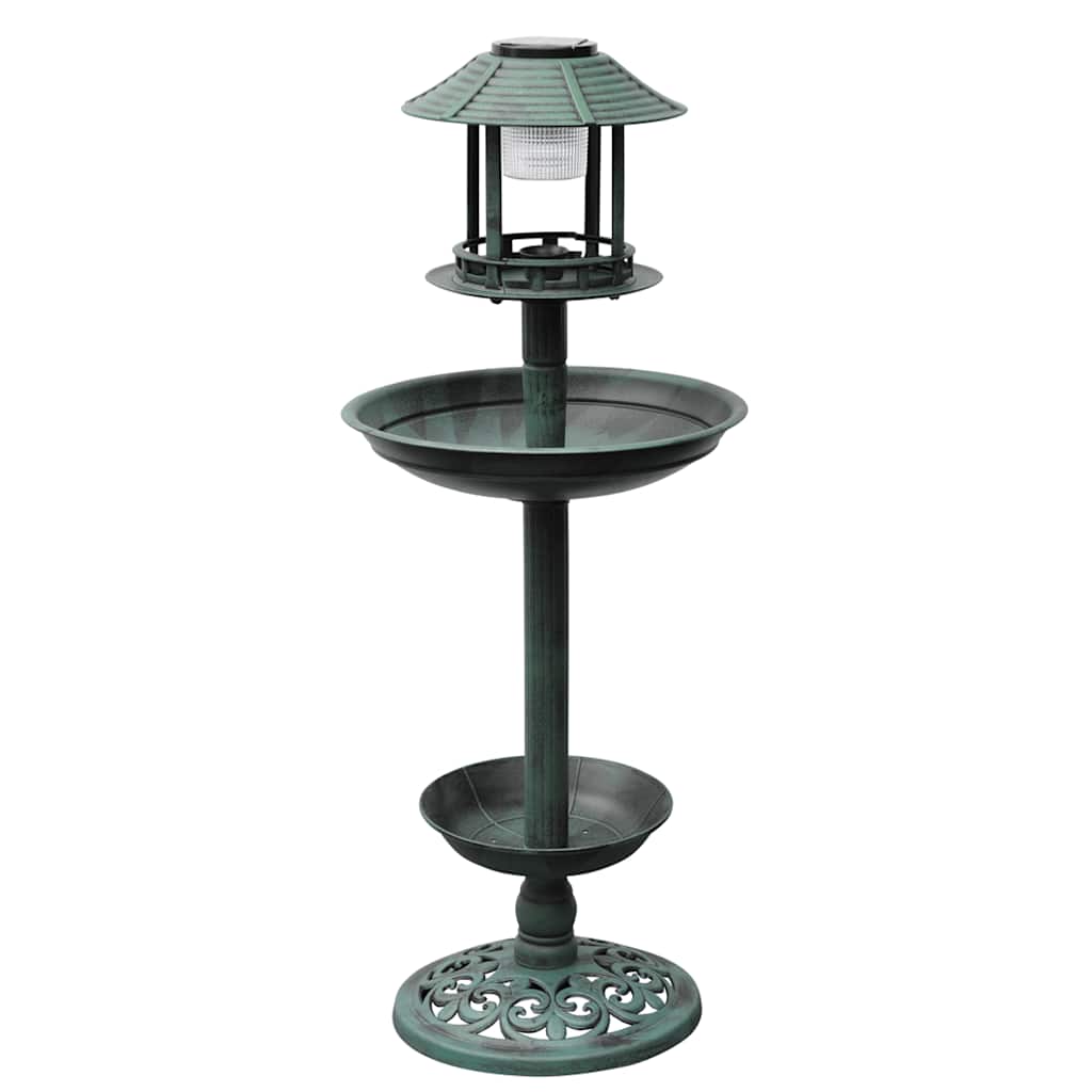 vidaXL Solar Bird Bath | Green | Weather-resistant plastic | Bird Bath | Round 1