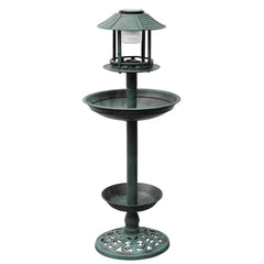 vidaXL Solar Bird Bath | Green | Weather-resistant plastic | Bird Bath | Round 1