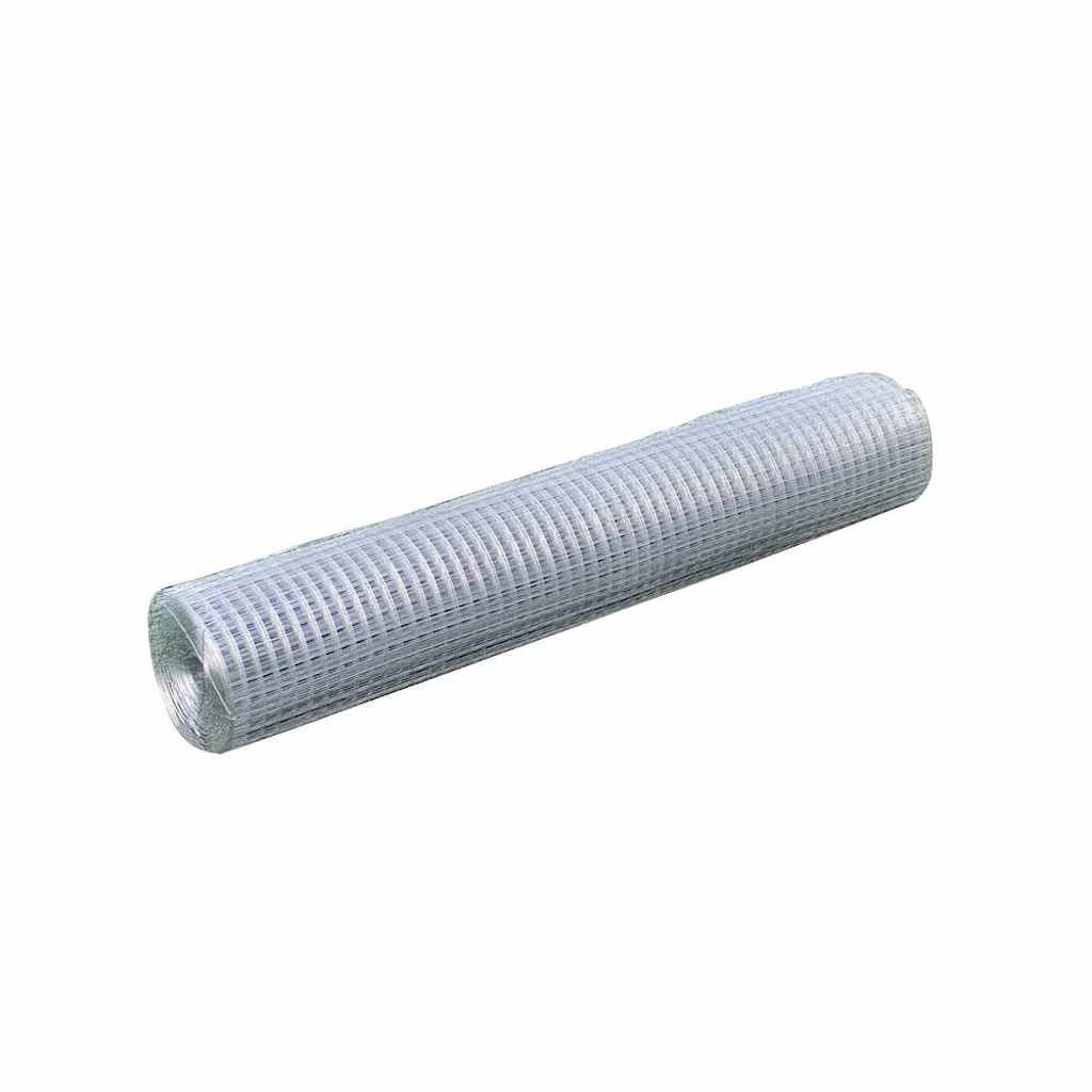 vidaXL Mesh Fence Galvanised Steel Square 1x25 m Silver 2