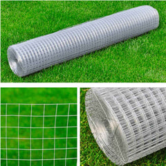 vidaXL Mesh Fence Galvanised Steel Square 1x25 m Silver 5