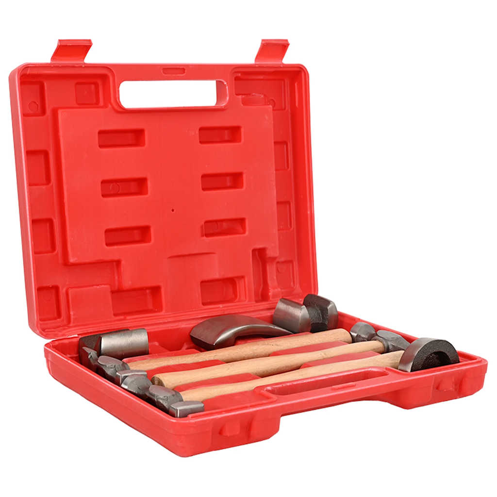 140159 vidaXL 7-Piece Auto Body Hammer and Dolly Dent Repair Set 2
