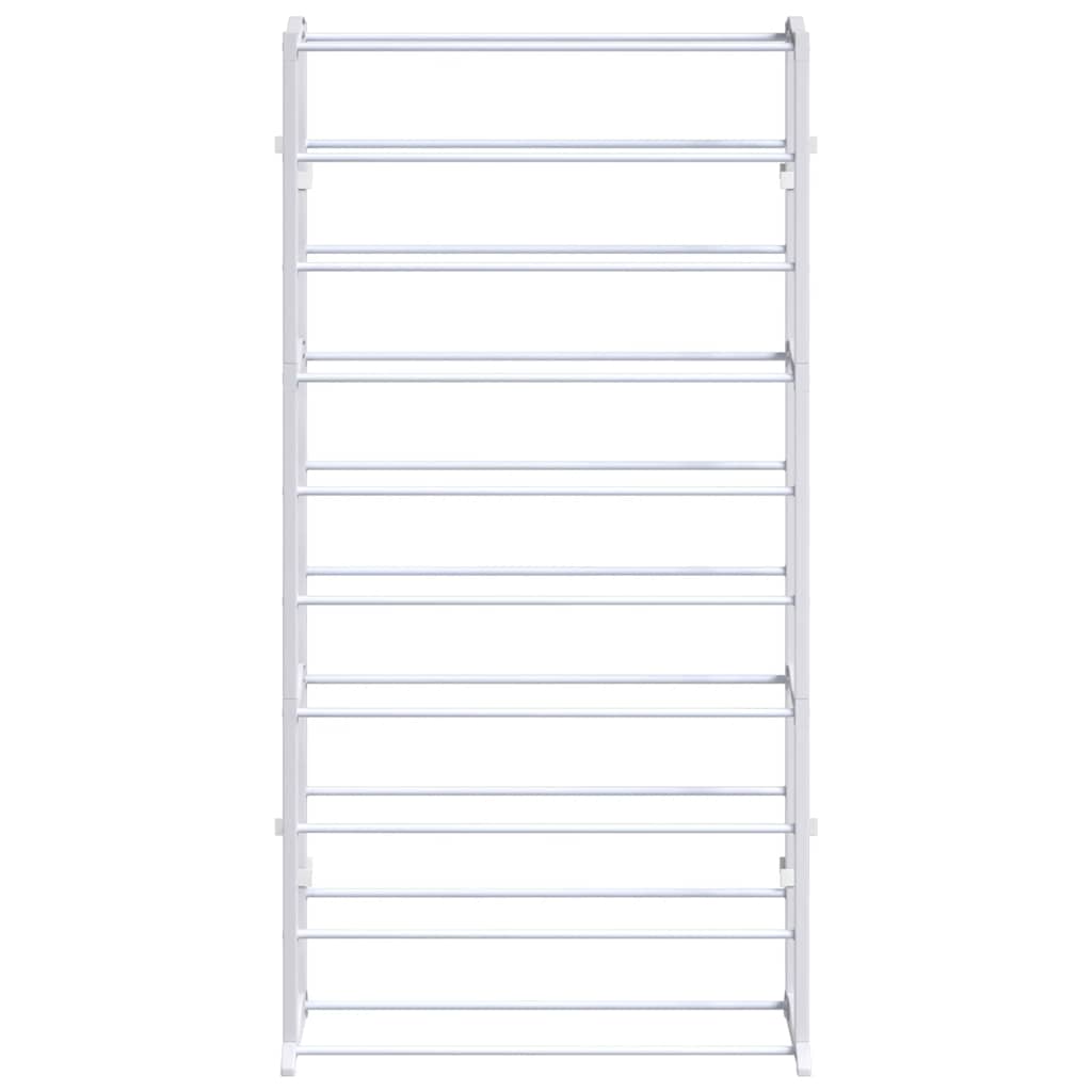 vidaXL Shoe Rack | Set of 2 | White | Plastic with metal struts | Compact 5