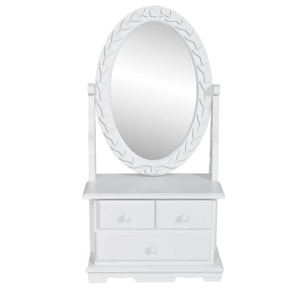vidaXL Vanity Makeup Table with Oval Swing Mirror MDF 2