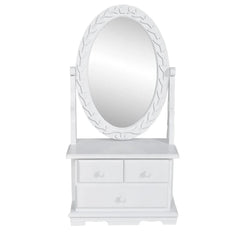vidaXL Vanity Makeup Table with Oval Swing Mirror MDF 2