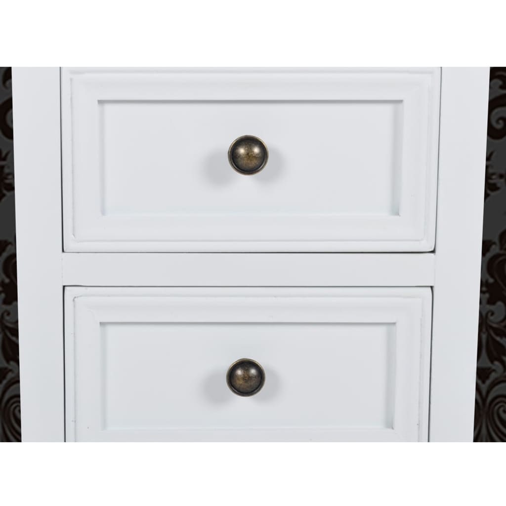 vidaXL Nightstands 2 pcs with 2 Drawers MDF White 6