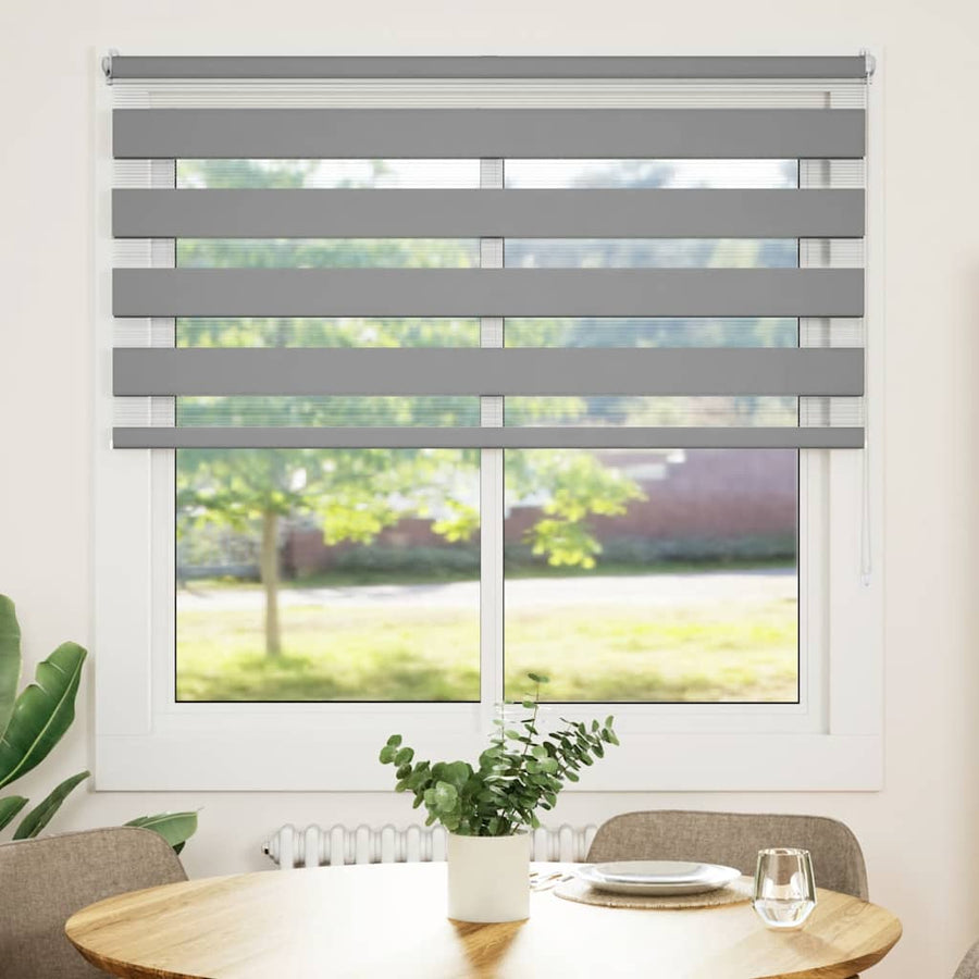 vidaXL Zebra blind 120,9x175 cm Fabric Width 116,7 cm grey 1