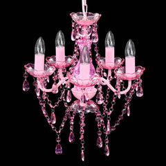 vidaXL Crystal Light 5 Bulbs Pink 3