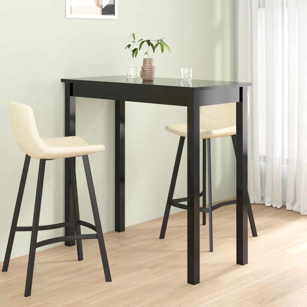 vidaXL Bar Table MDF Black 115x55x107 cm 1
