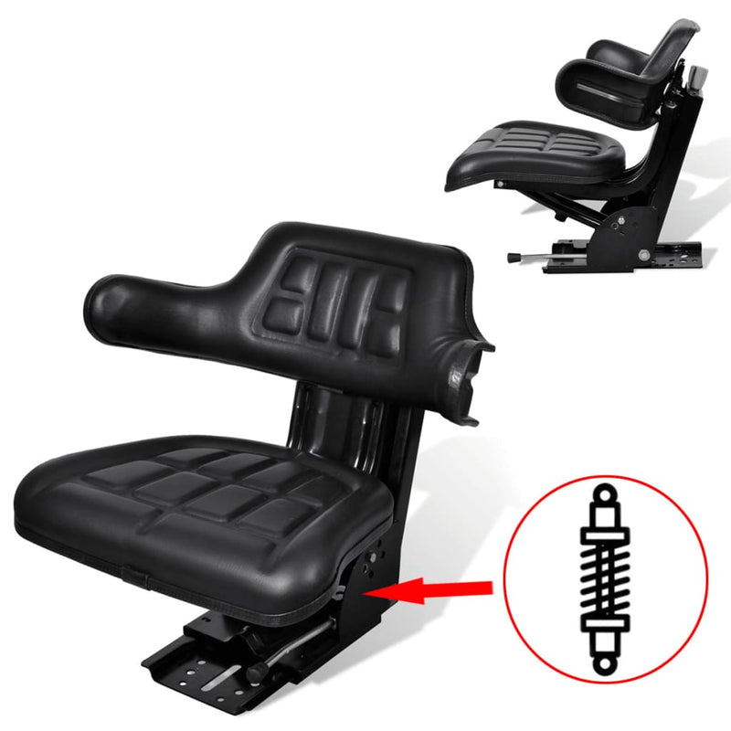 Tractor Seat with Suspension Black