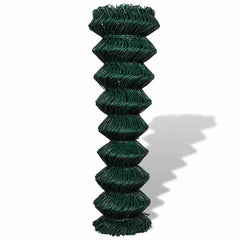 vidaXL Chain Link Fence Steel 1,5x15 m Green 2
