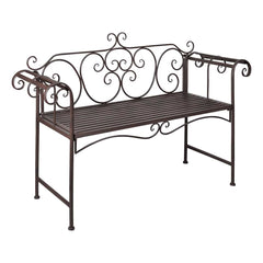 vidaXL Garden Bench 132 cm Steel Antique Brown 1