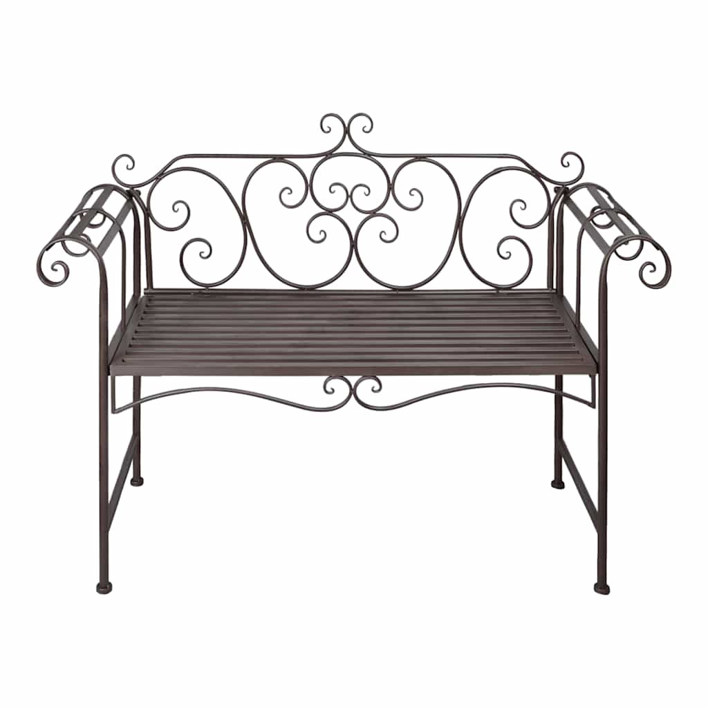 vidaXL Garden Bench 132 cm Steel Antique Brown 2