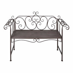 vidaXL Garden Bench 132 cm Steel Antique Brown 2