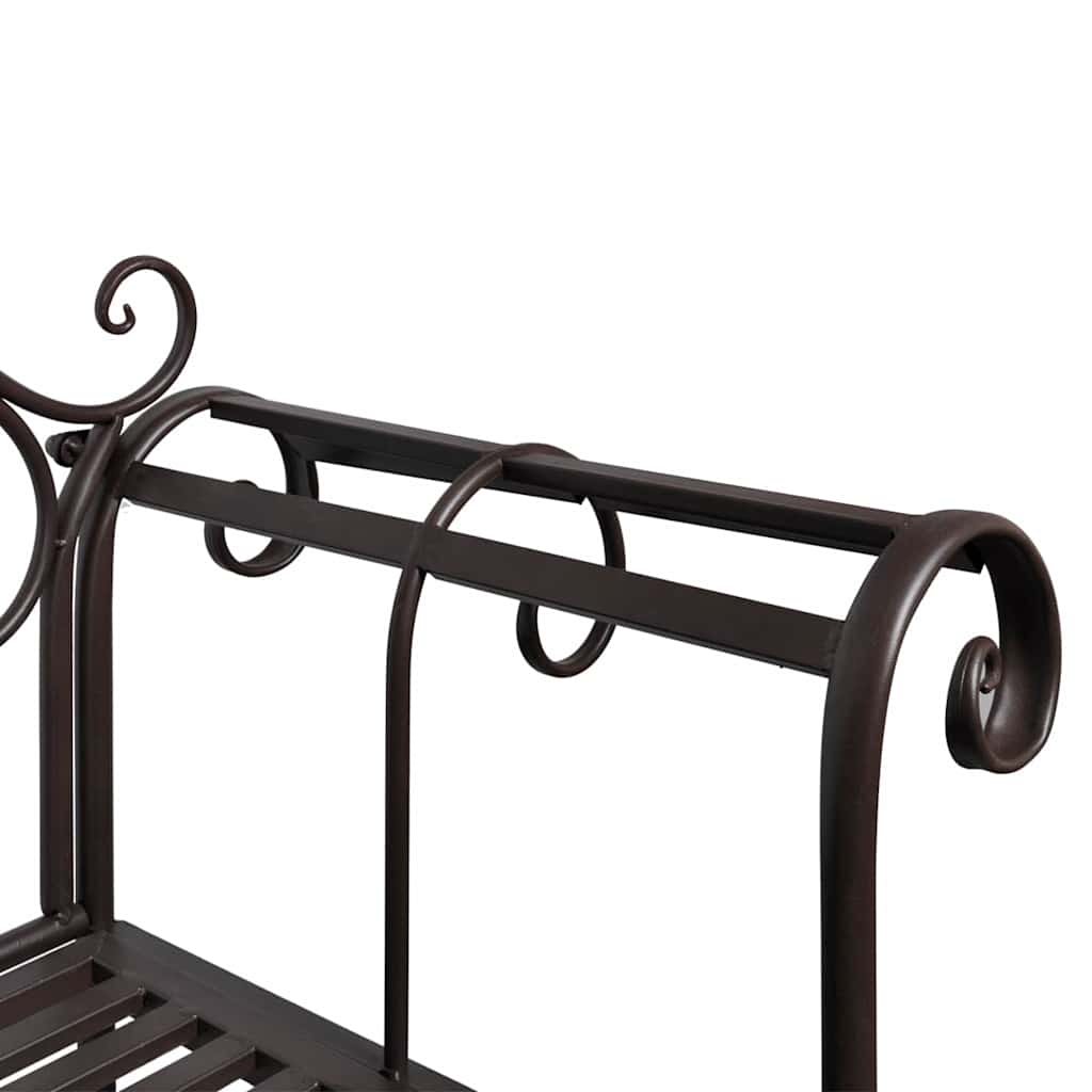 vidaXL Garden Bench 132 cm Steel Antique Brown 3