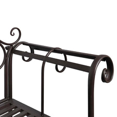 vidaXL Garden Bench 132 cm Steel Antique Brown 3