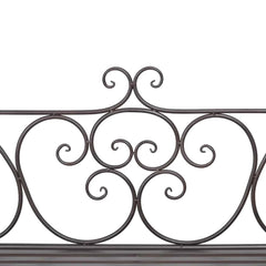 vidaXL Garden Bench 132 cm Steel Antique Brown 4