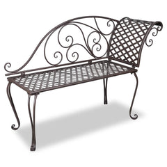 vidaXL Garden Chaise Lounge 128 cm Steel Antique Brown 1