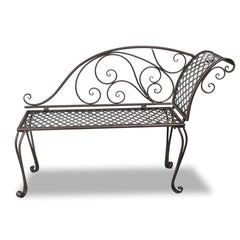 vidaXL Garden Chaise Lounge 128 cm Steel Antique Brown 2