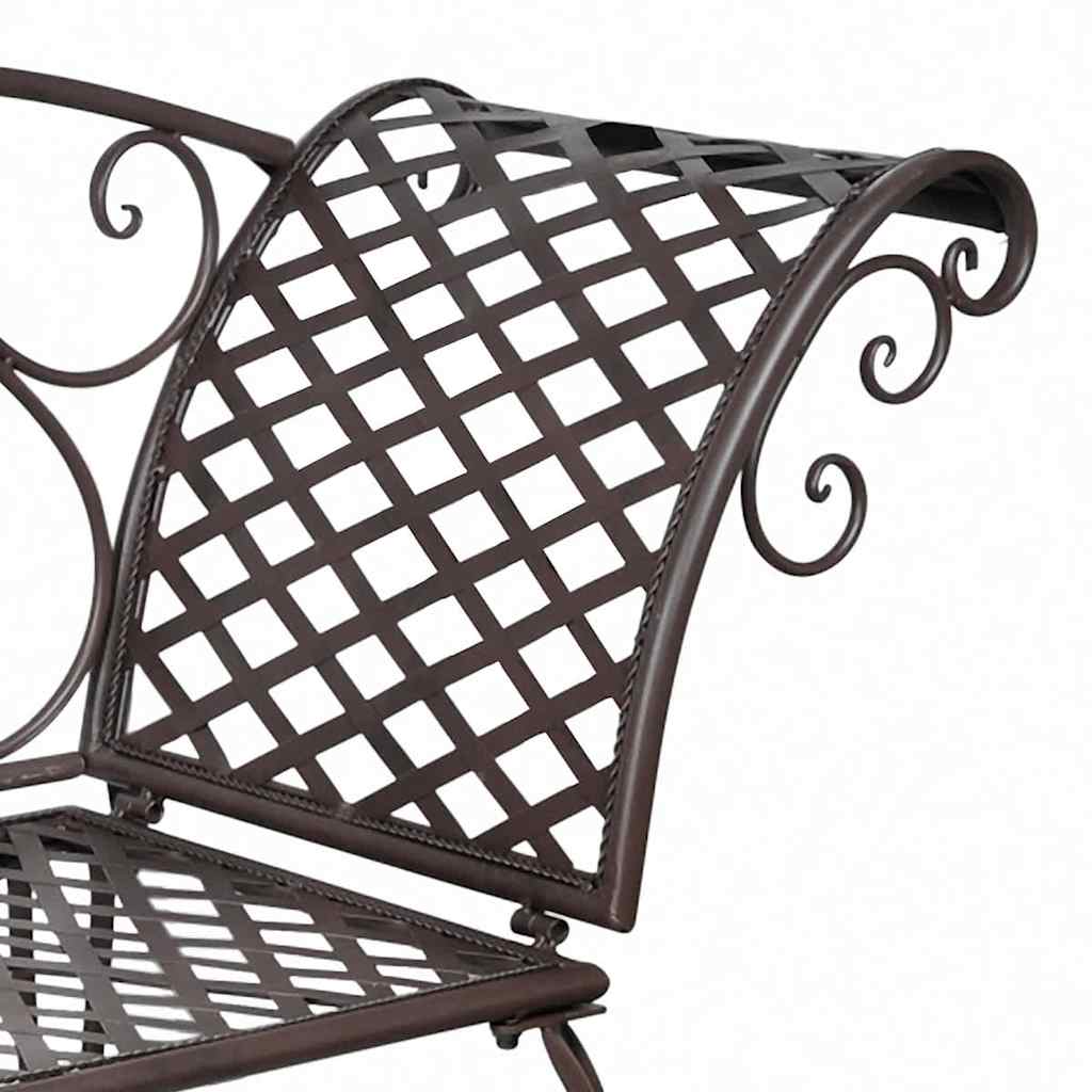 vidaXL Garden Chaise Lounge 128 cm Steel Antique Brown 4