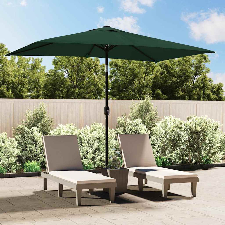 Outdoor Parasol with Metal Pole 300x200 cm Green