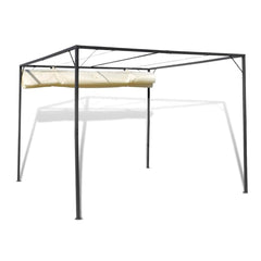 Garden Gazebo with Retractable Roof Canopy White
