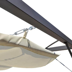 Garden Gazebo with Retractable Roof Canopy White