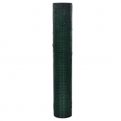 vidaXL Chicken Wire Fence Galvanised with PVC Coating 25x1 m Green 2