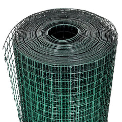 vidaXL Chicken Wire Fence Galvanised with PVC Coating 25x1 m Green 3