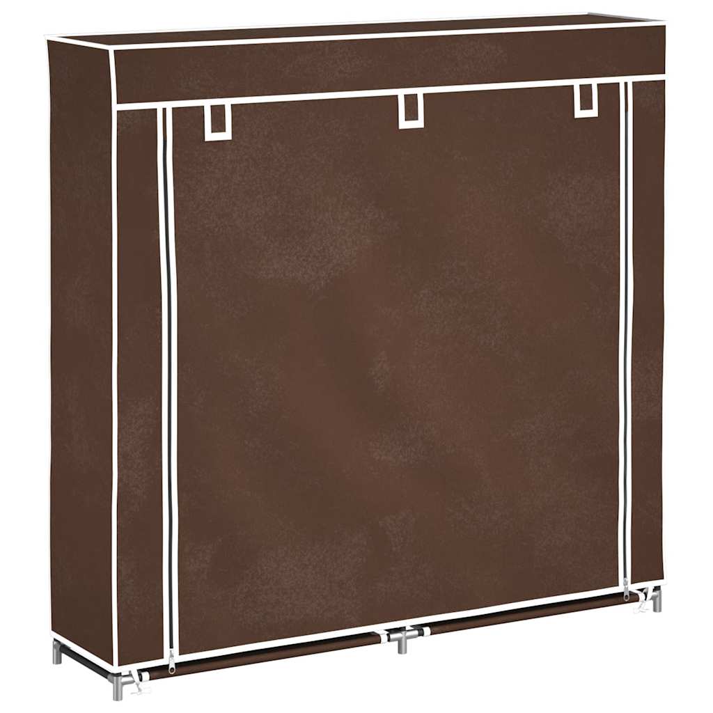 vidaXL Fabric Shoe Cabinet with Cover 115 x 28 x 110 cm Brown 2