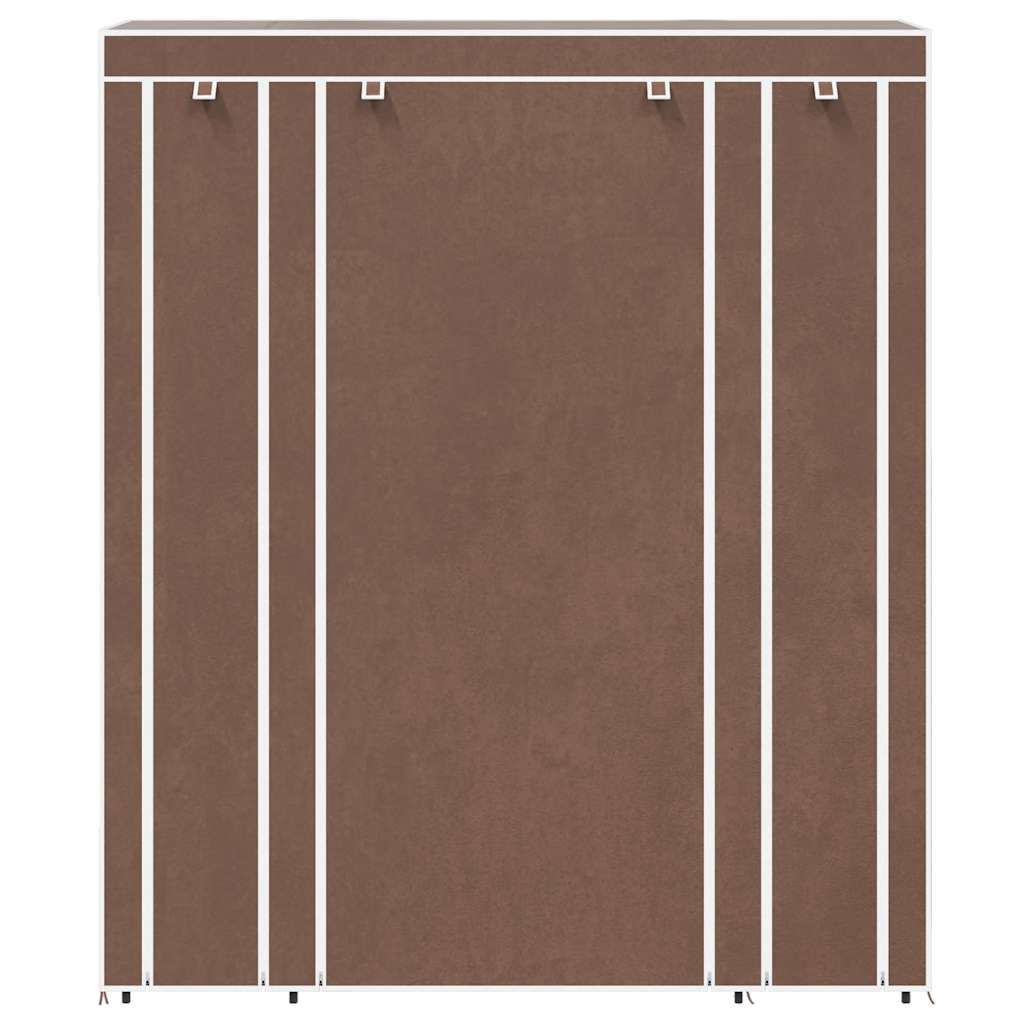 Fabric Wardrobe with Compartments and Rods 45x150x176 cm Brown