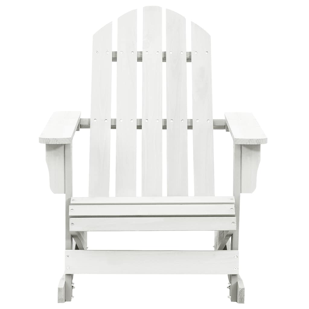 Garden Adirondack Rocking Chair Solid Fir Wood White