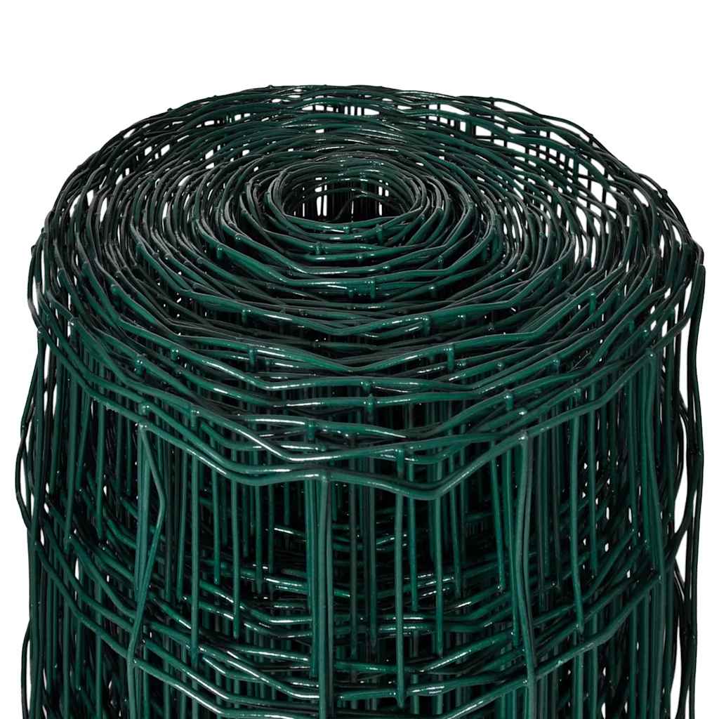 vidaXL Fence Panels PVC-coated iron Green 4