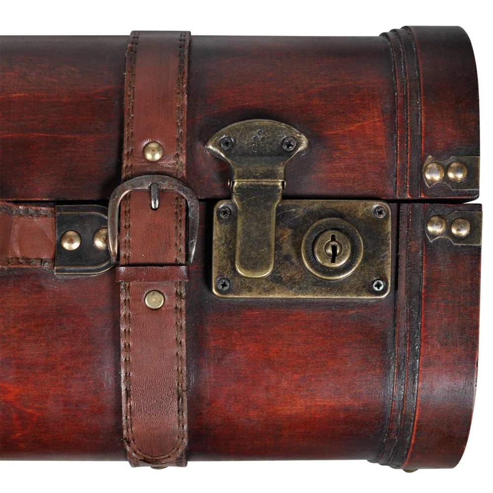 vidaXL Wooden Treasure Chest 2 pcs Vintage Brown 4