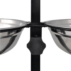 vidaXL Adjustable Double Diner Pet Dog Feeding Stand & 2 x 4.1L Stainless Steel Bowls 4