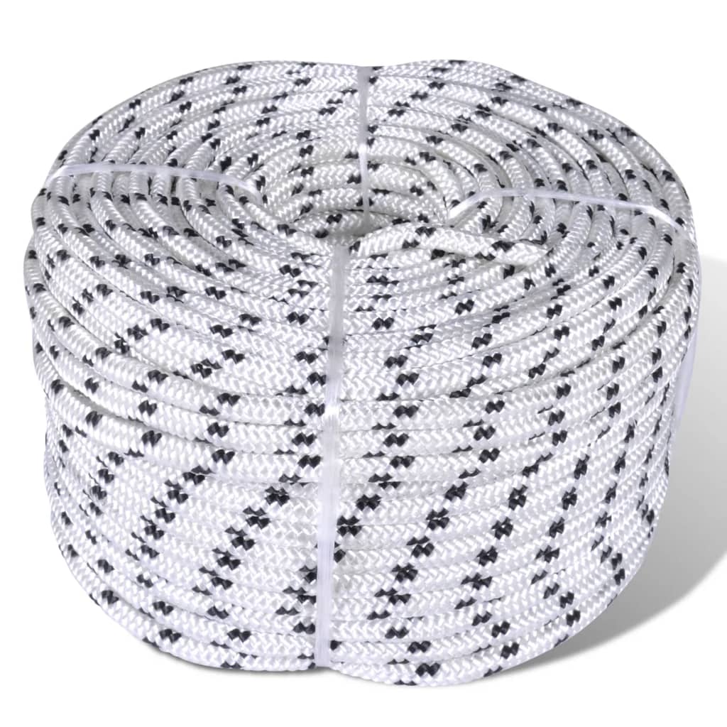 vidaXL Braided Rope Coil Boat Line Polyester 12 mm x 50 m 1