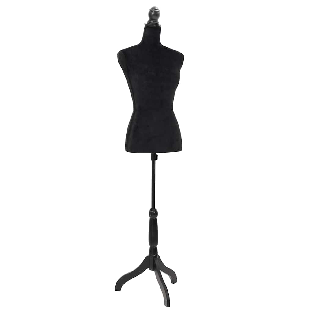 vidaXL Female Mannequin | Black | Polyester, MDF, Solid Wood, Painted Steel 1