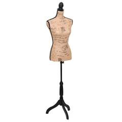 vidaXL Female Mannequin | Brown and Black | Jute, MDF, Solid Wood, Painted Steel 1
