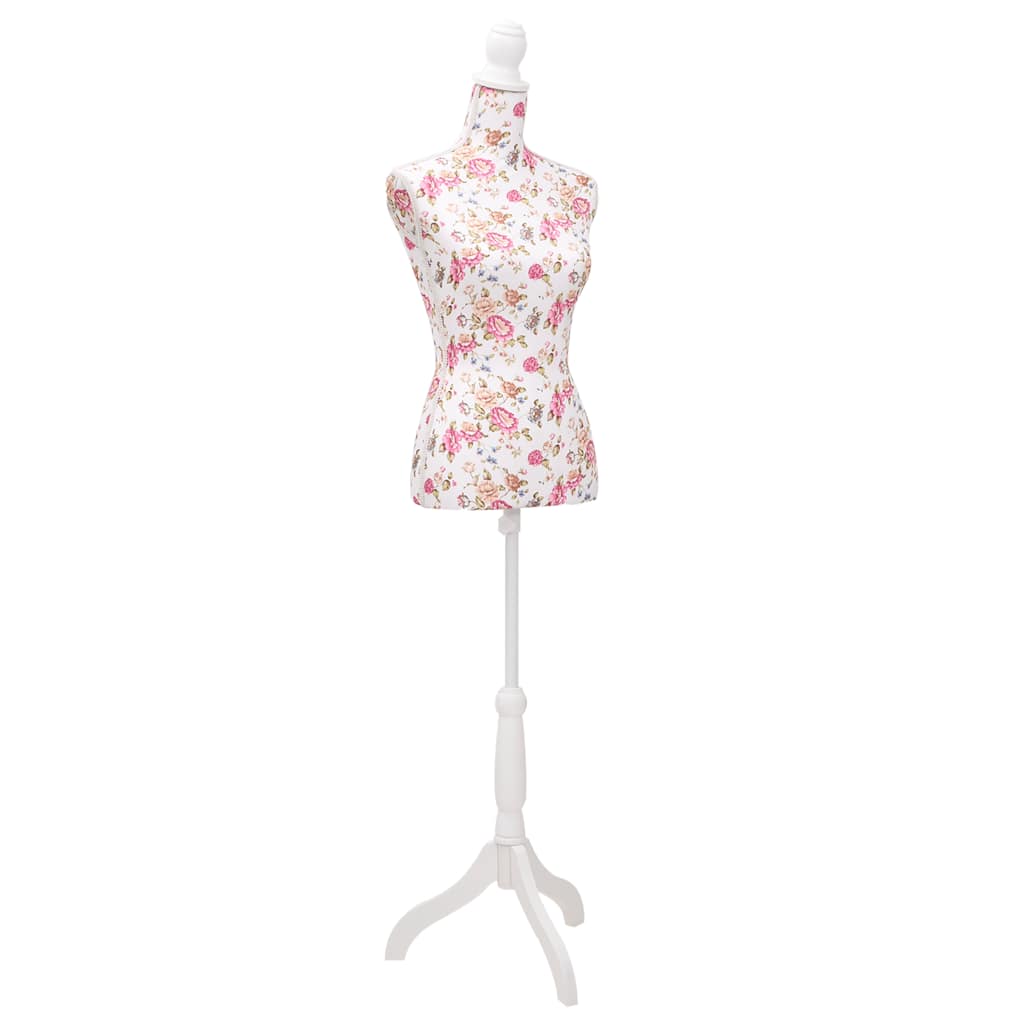 vidaXL Ladies Bust Display Mannequin Cotton With Rose