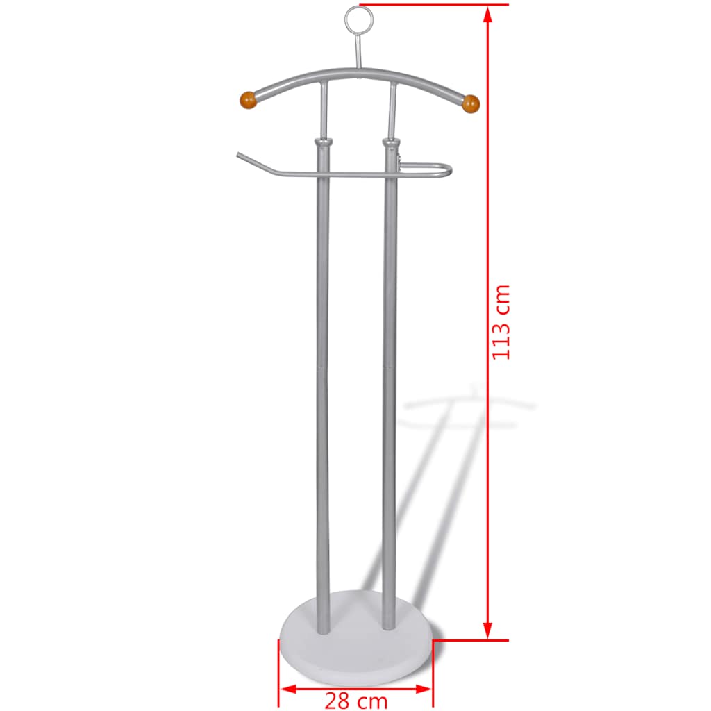 vidaXL Valet Stand | Silver grey | Heavy duty iron frame | 43x28x113 cm 5